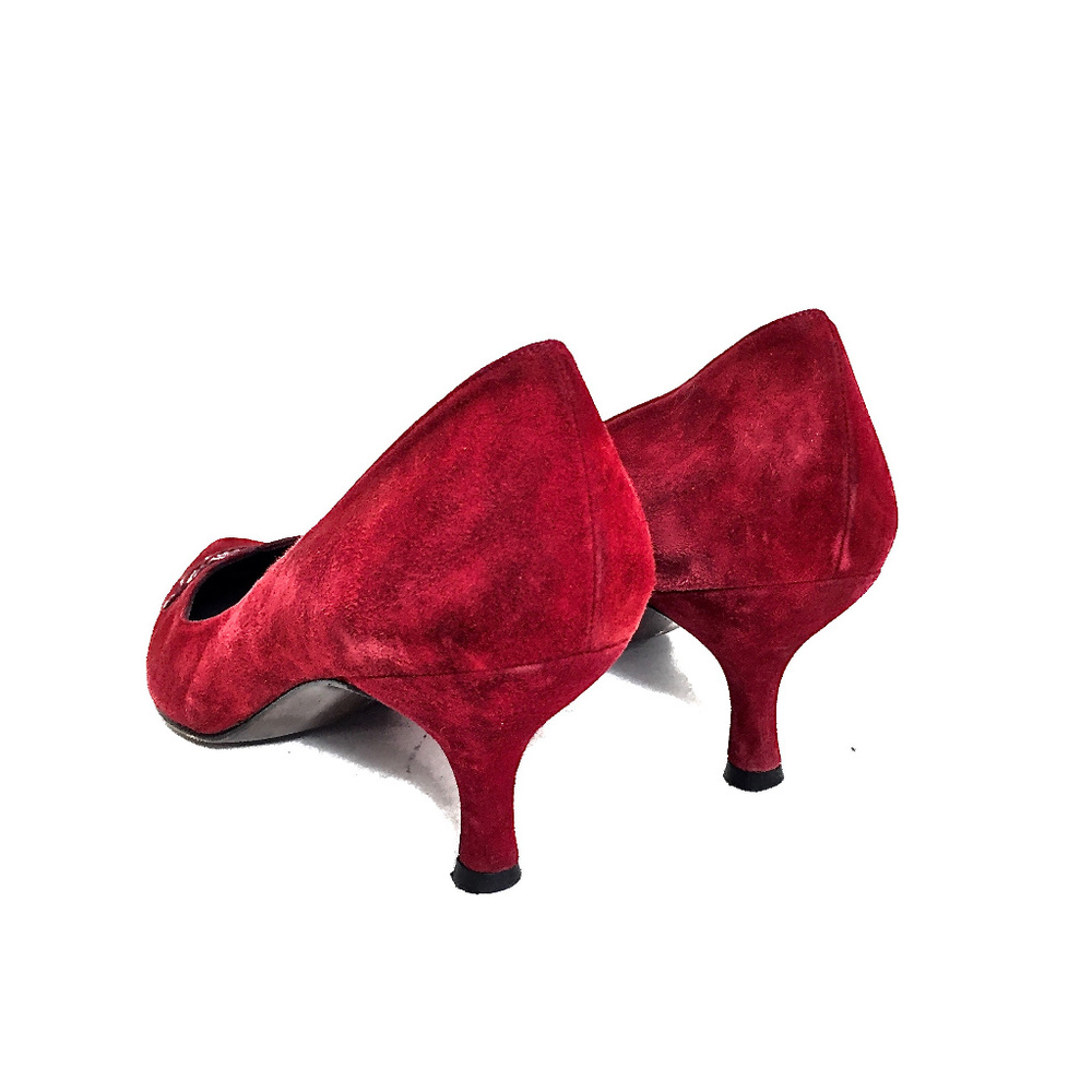 Stuart Weitzman Red Suede/Patent Pointed Pump - image 7